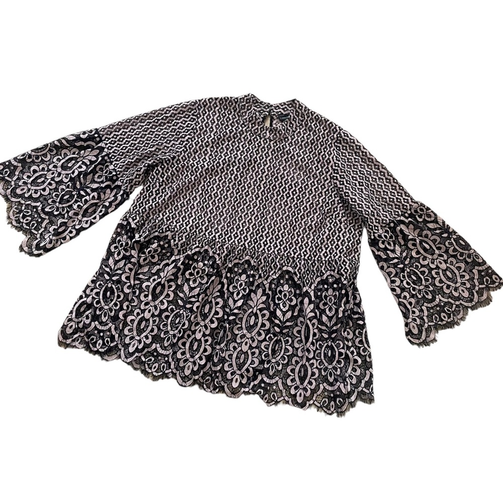 Lane Bryant Lace Flare Sleeve Blouse
